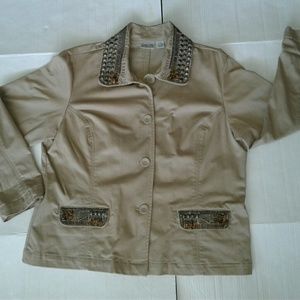 Chicos women Sz 3 Stretch Cotton blend waistcoat.